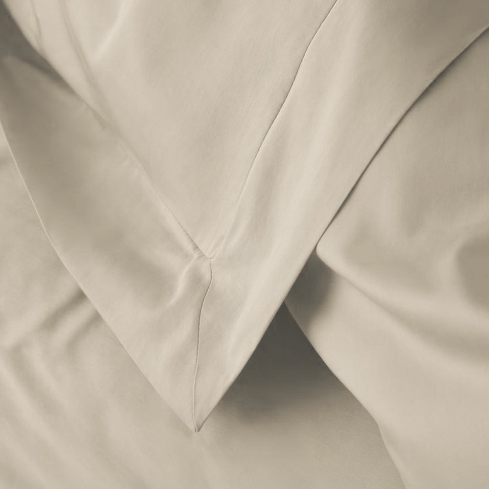 2 taies d'oreiller - Percale de coton Biege