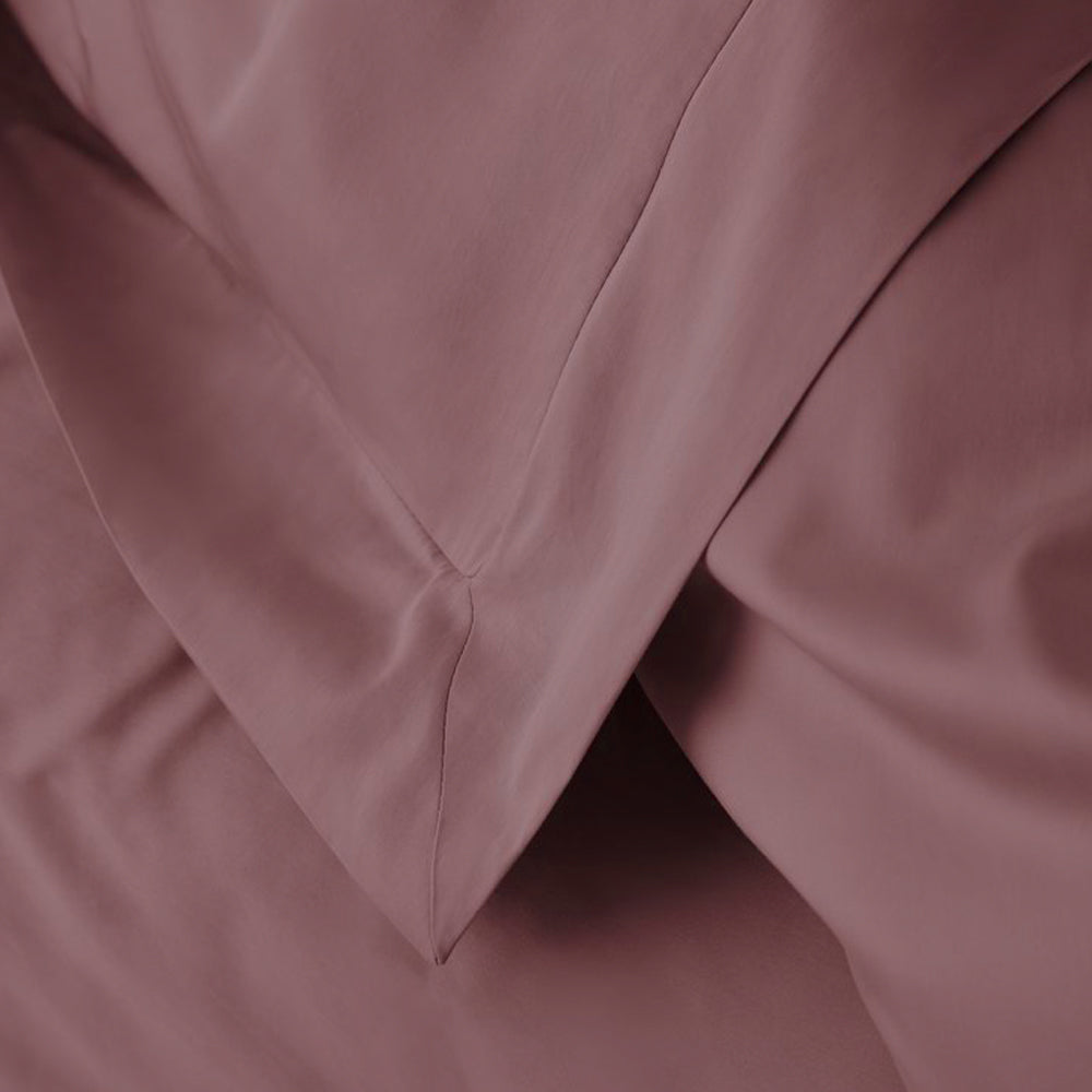 2 taies d'oreiller - Percale de coton vieux rose