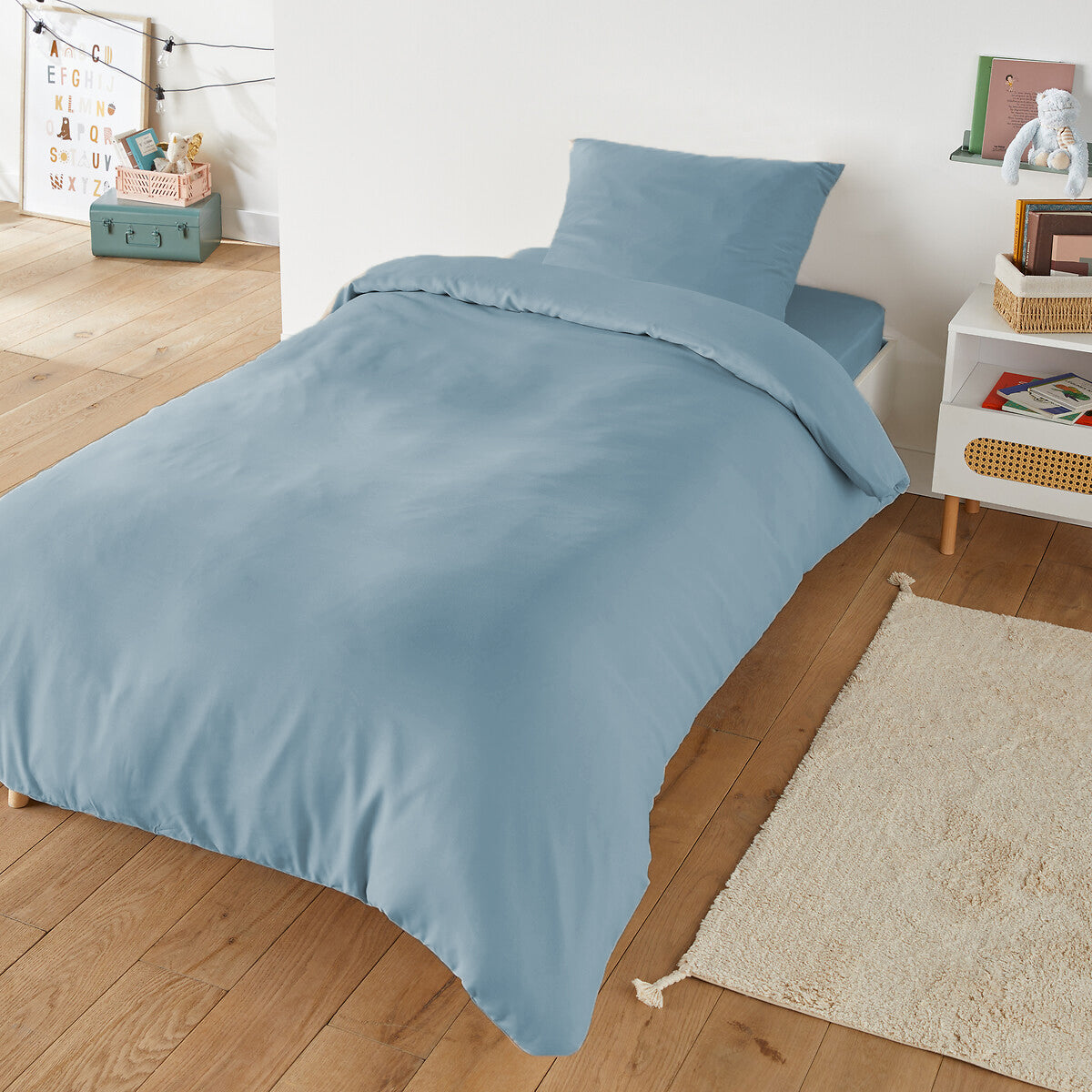 Housse de couette + 1 taie d'oreiller Percale de coton (1 place)