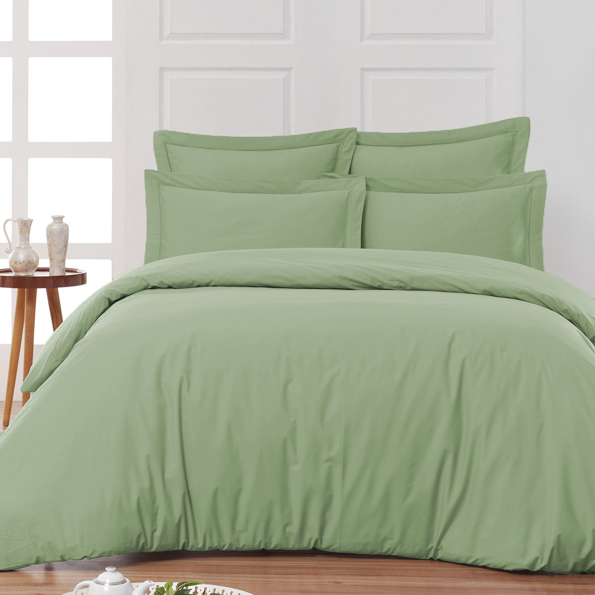 Housse parure de lit coton satiné 300 fils - 4 pièces (sans couette)