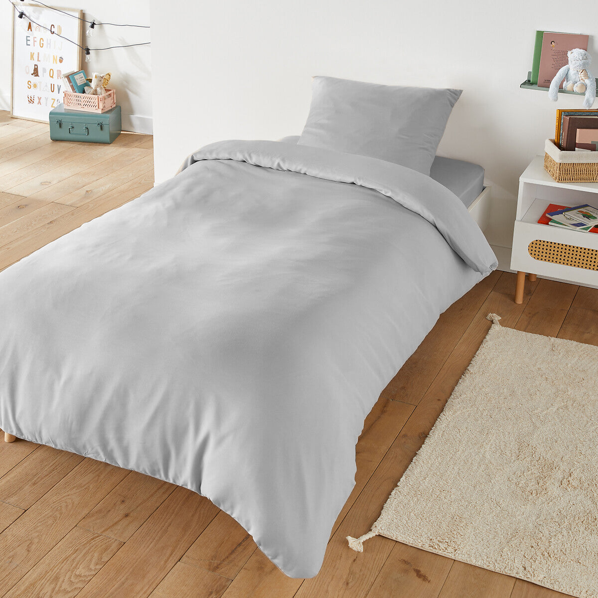Housse Parure de Lit Percale de Coton 3 Pièces (1 place)