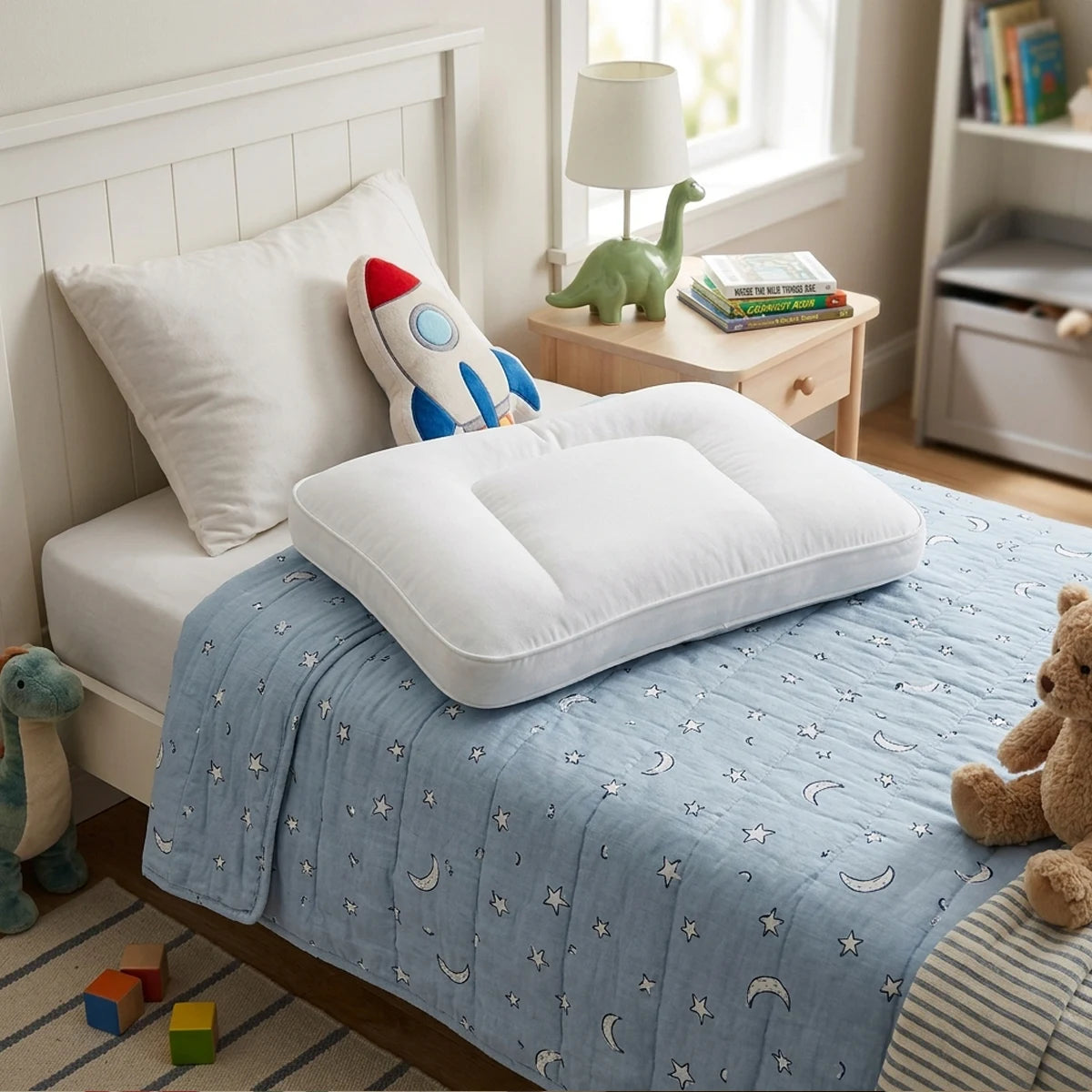 Oreiller enfant moelleux  - Enveloppe 100% coton 700g 7