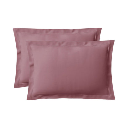 2 taies d'oreiller - Percale de coton vieux rose