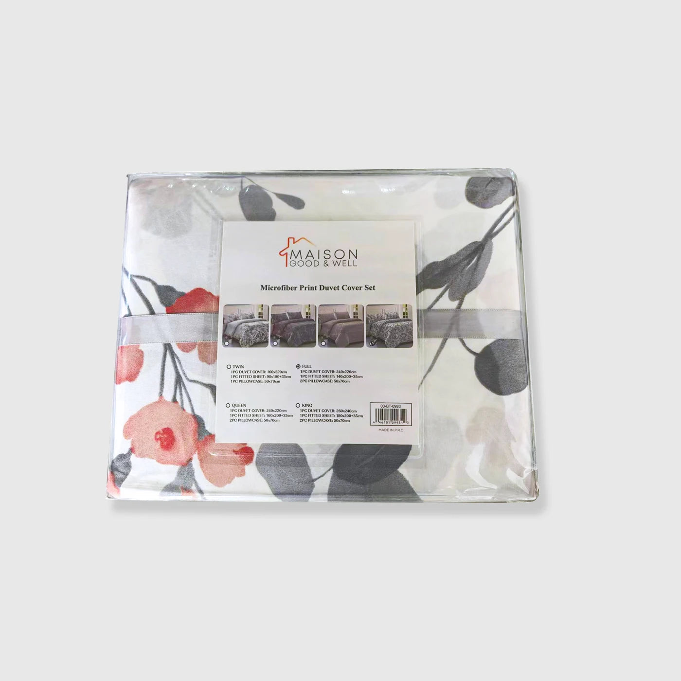 Housse parure de lit imprimée 4 pièces - Brise florale - maison good and well