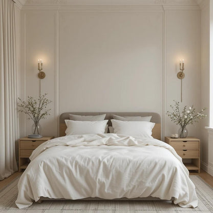 Housse de couette + 2 taies d'oreiller Percale de coton