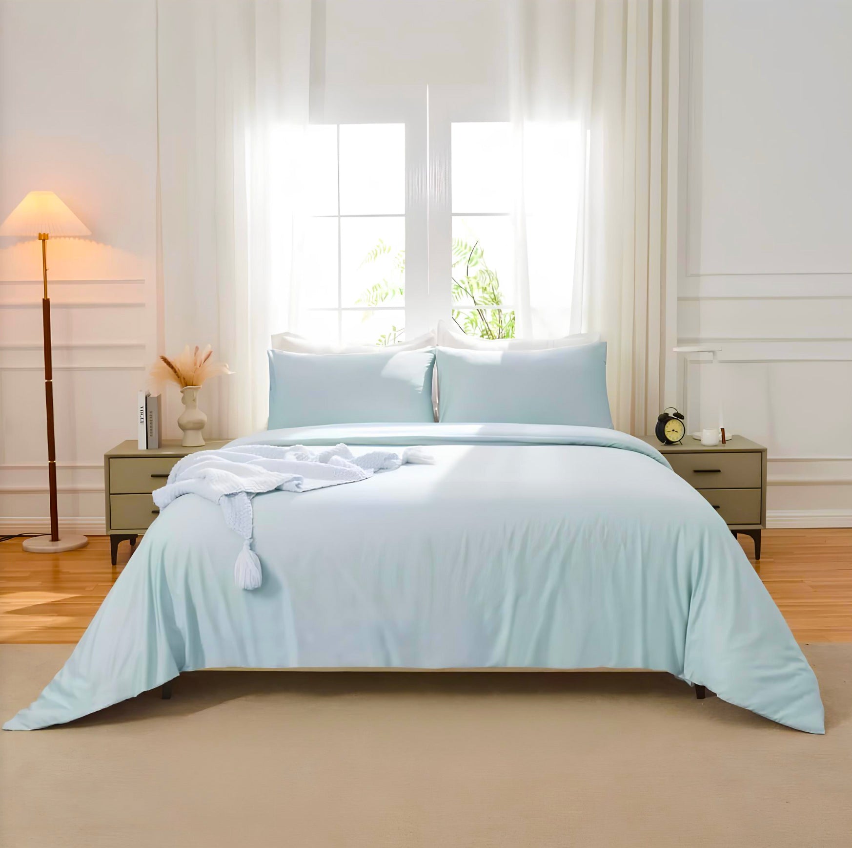 Pack Airbnb - Parure de lit de 4 pièces + Couette + protège matelas 13