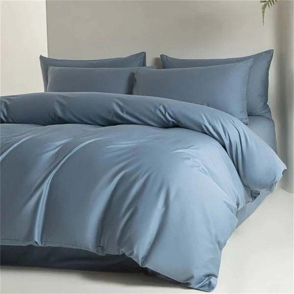 Housse de couette + 2 taies d'oreillers Percale 100% coton