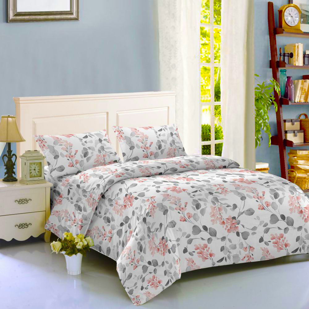 Housse parure de lit imprimée 4 pièces - Brise florale