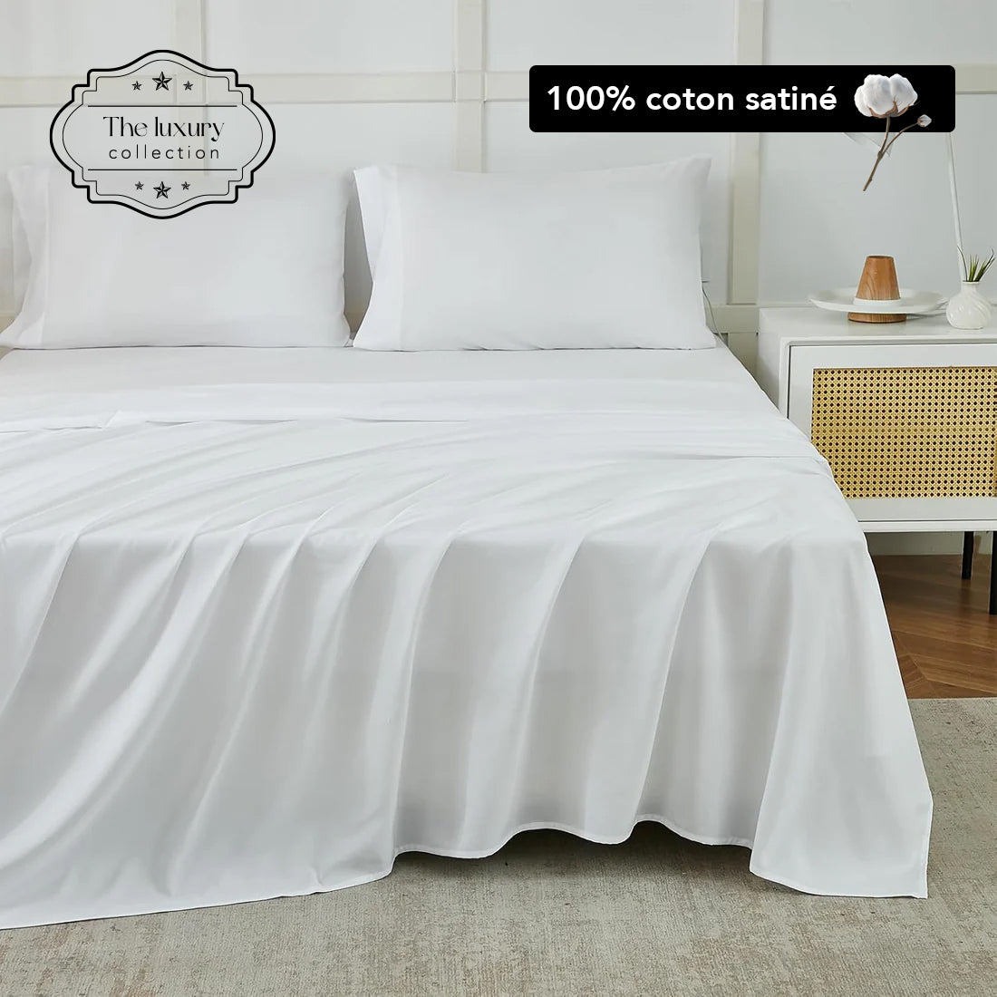 Parure de lit coton satiné - 6 Pièces - maison good and well