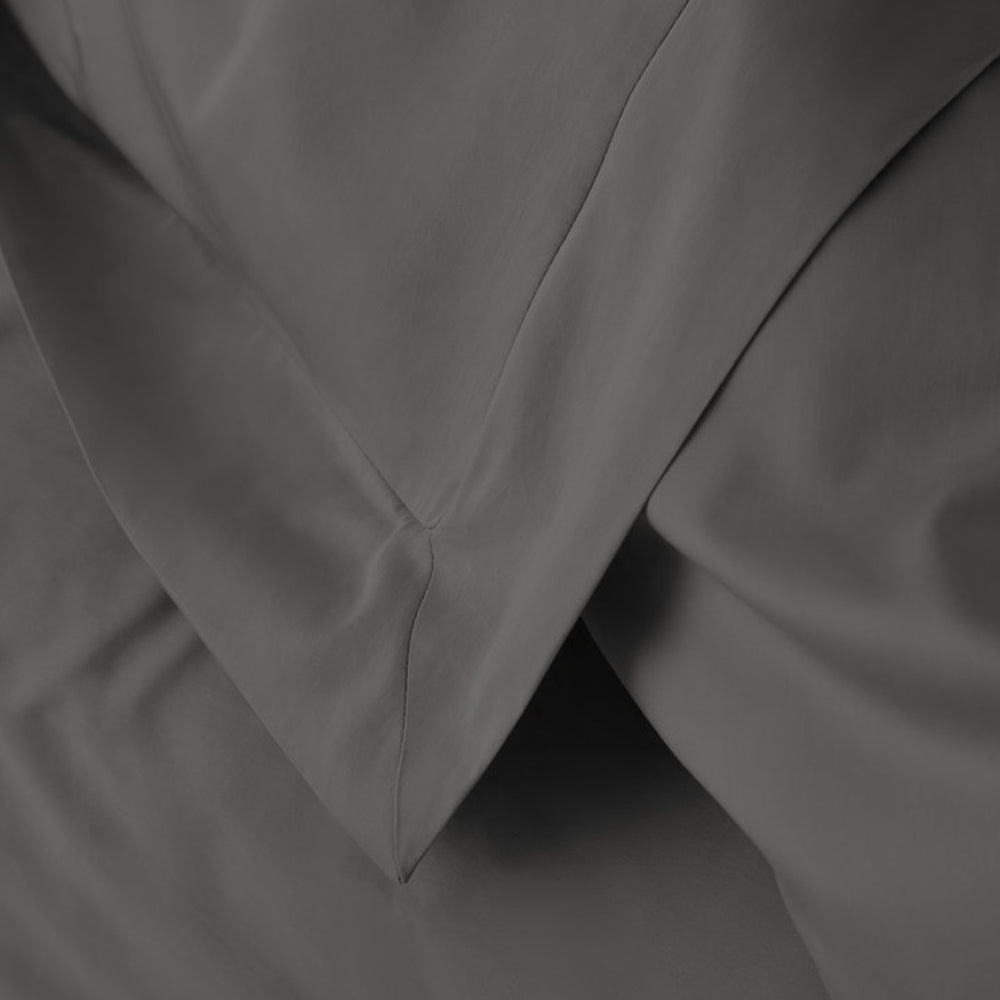 2 taies d'oreiller - 100% coton Noir anthracite