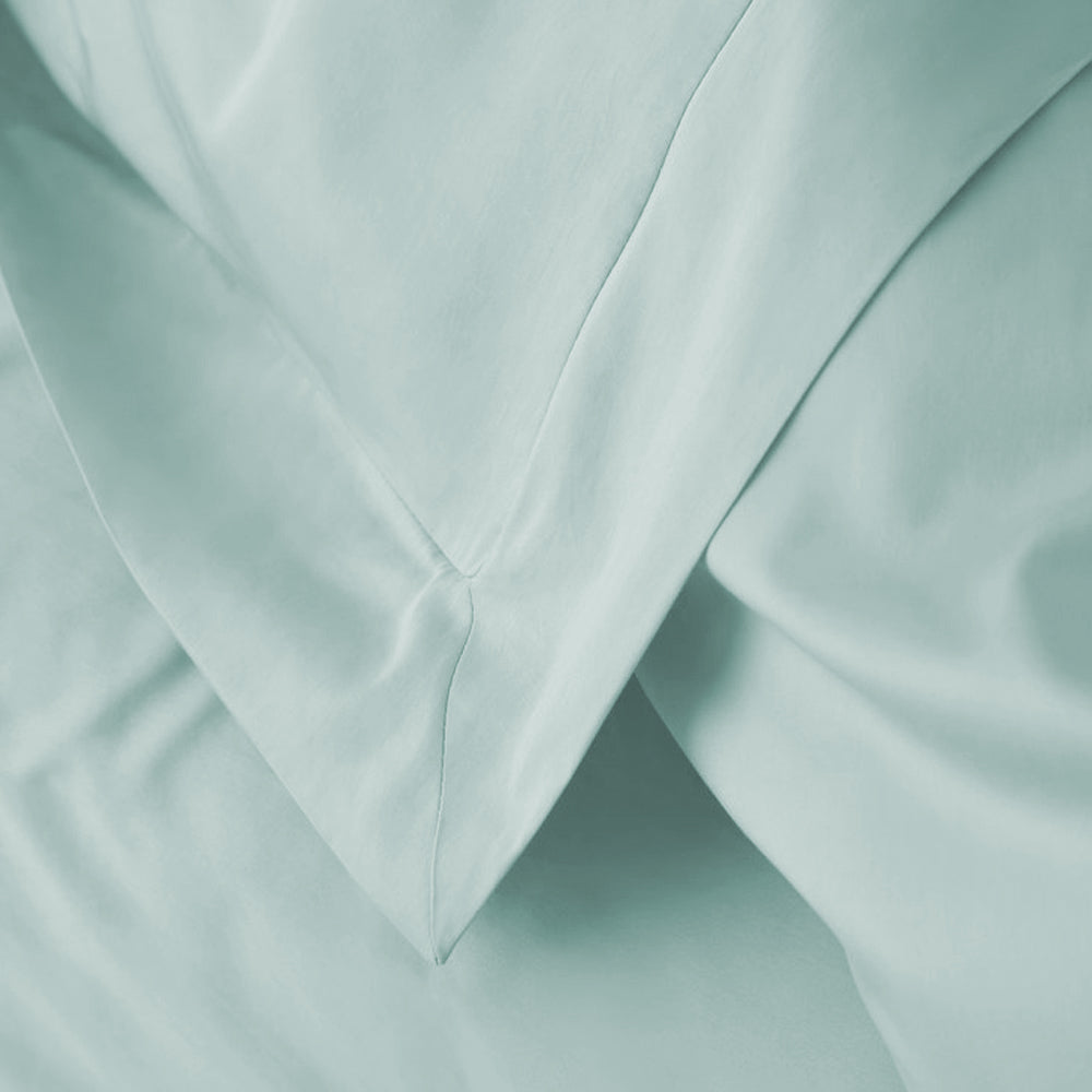 2 taies d'oreiller - Percale de coton vert d'eau