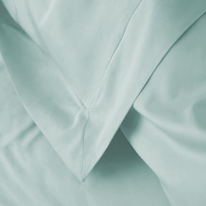 2 taies d'oreiller - Percale de coton vert d'eau