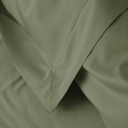 2 taies d'oreiller - Percale de coton Vert olive