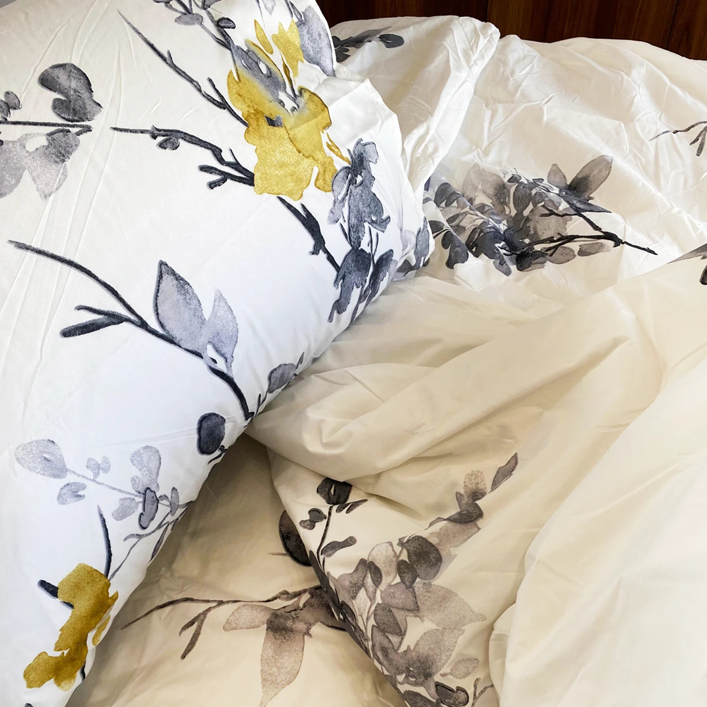Housse parure de lit imprimée 4 pièces - floralia