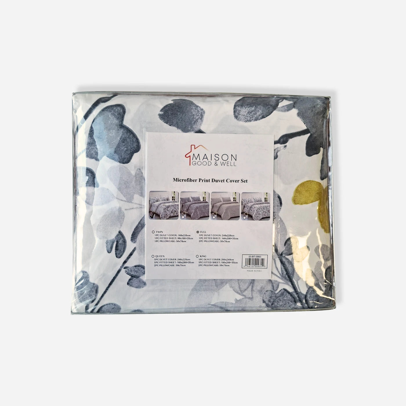 Housse parure de lit imprimée 4 pièces - floralia - maison good and well