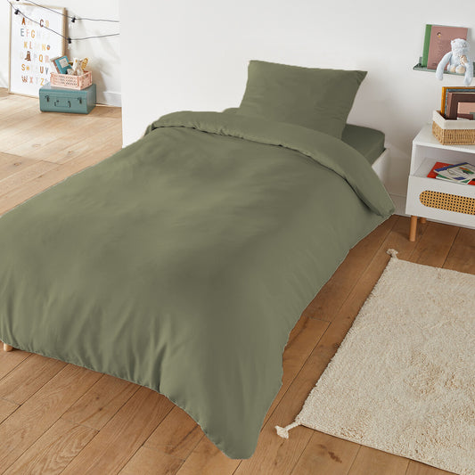 Housse de couette + 1 taie d'oreiller Percale de coton (1 place)