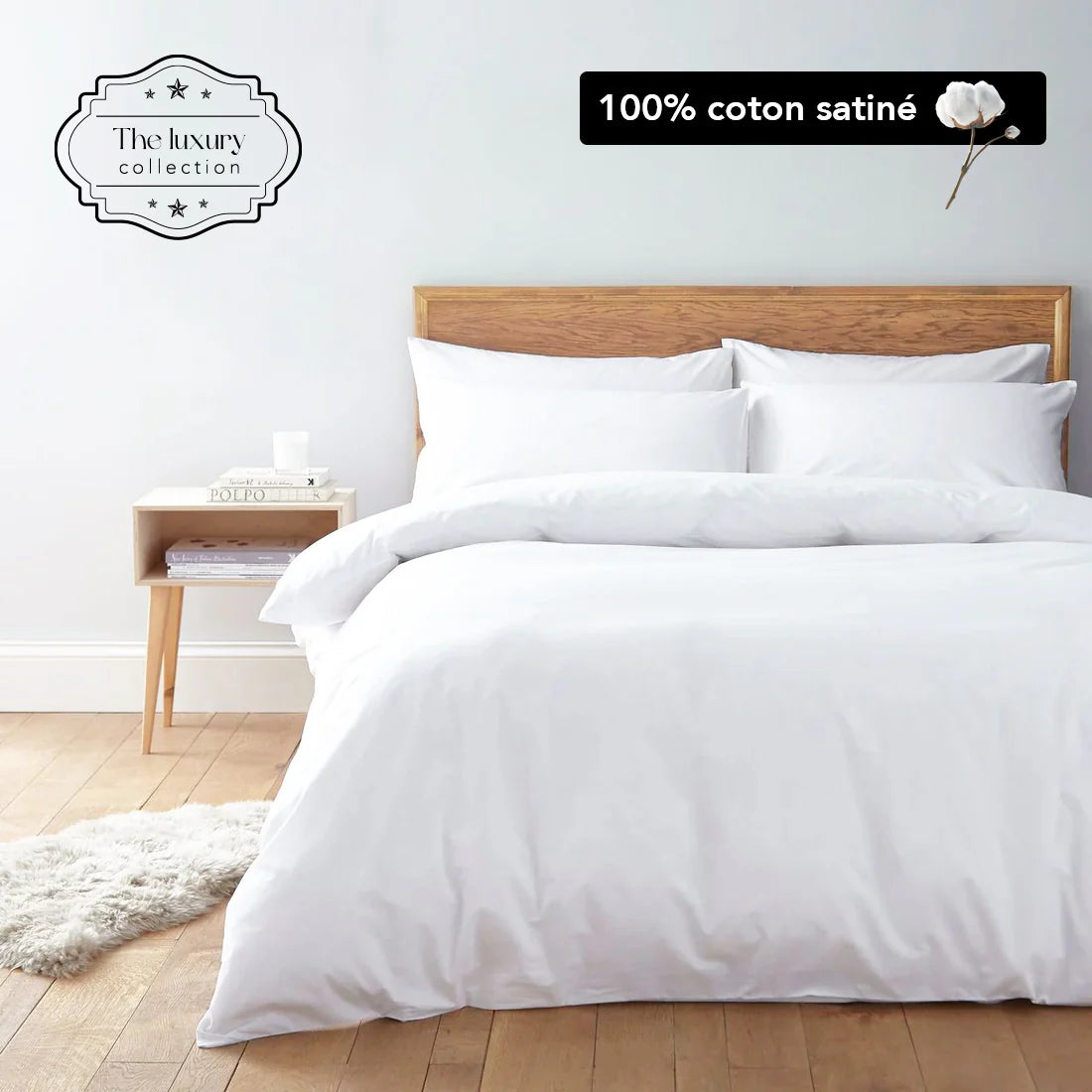 Housse parure de lit coton satiné - 6 Pièces (sans couette)