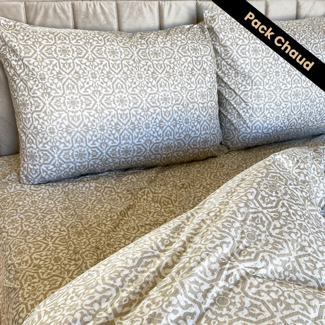 Pack chaud - Couette + parure de lit imprimée