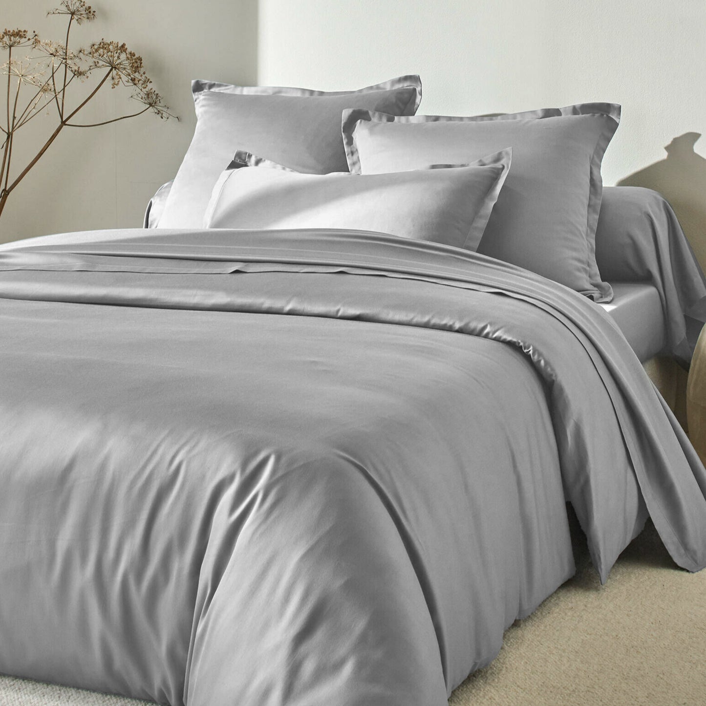 Housse parure de lit coton satiné 300 fils - 4 pièces