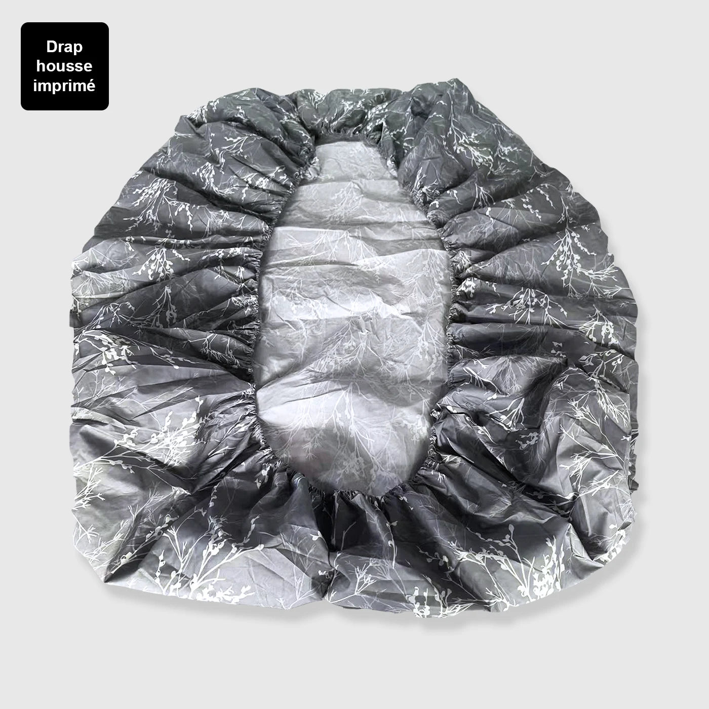 Housse parure de lit imprimée 4 pièces - White flowers