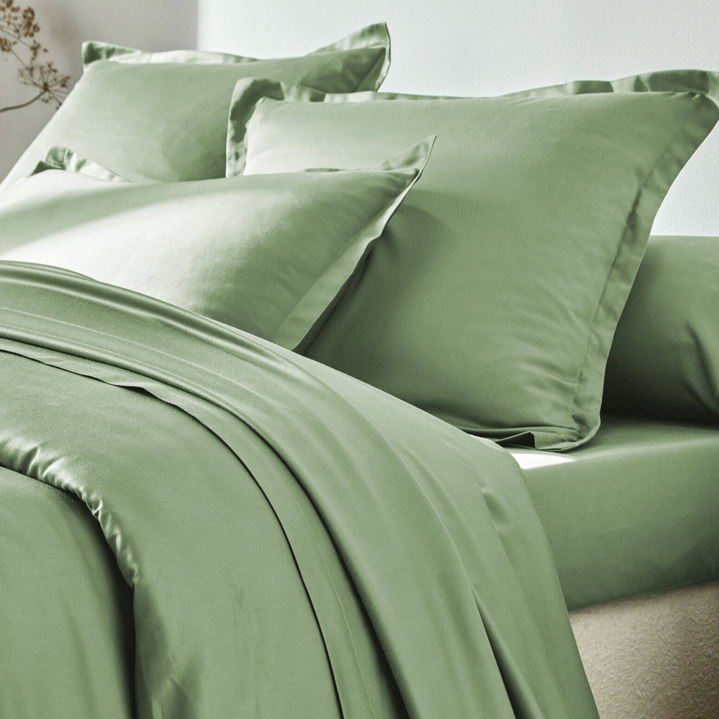 Housse parure de lit coton satiné 300 fils - 4 pièces