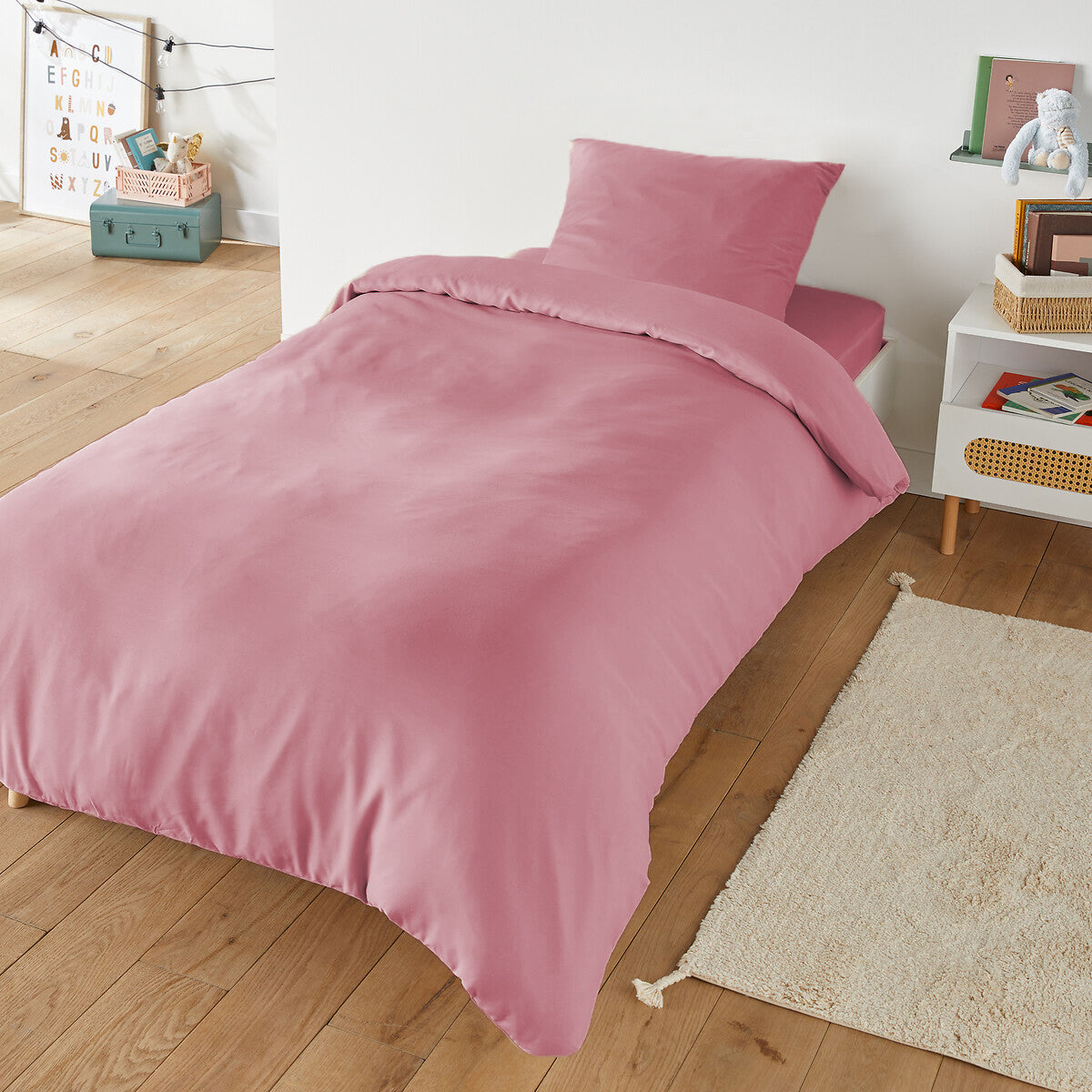 Housse Parure de Lit Percale de Coton 3 Pièces (1 place)