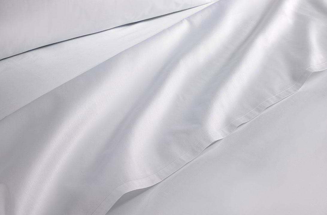 Parure de Lit satin 100% coton  6 Pièces - Blanc