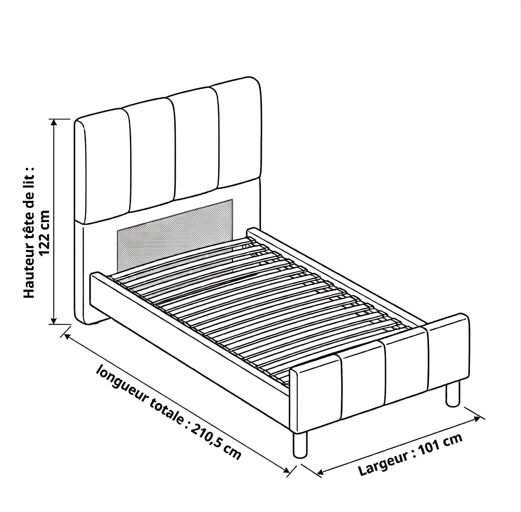 Pack Rentrée Zen - Sommiers + Tête de lit + matelas = oreiller offert 9