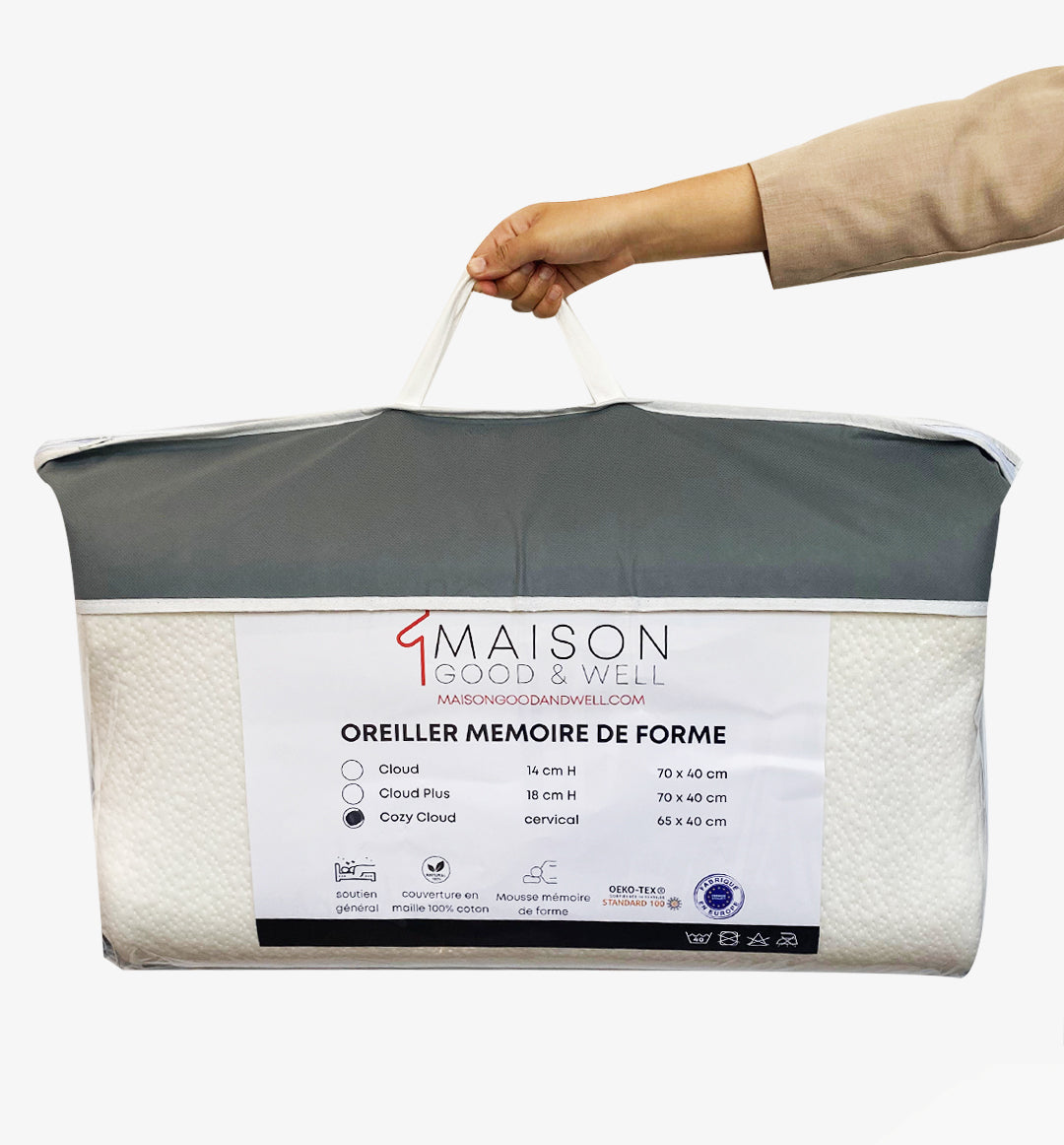 Oreiller mémoire de forme cozy cloud Cervical - maison good and well