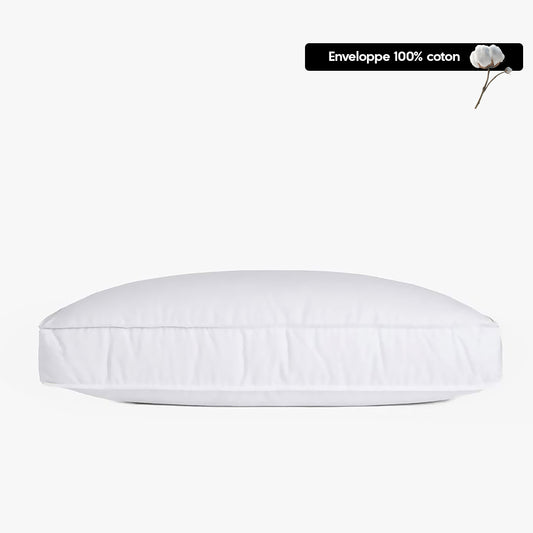 Oreiller moelleux premium -  Enveloppe 100% coton
