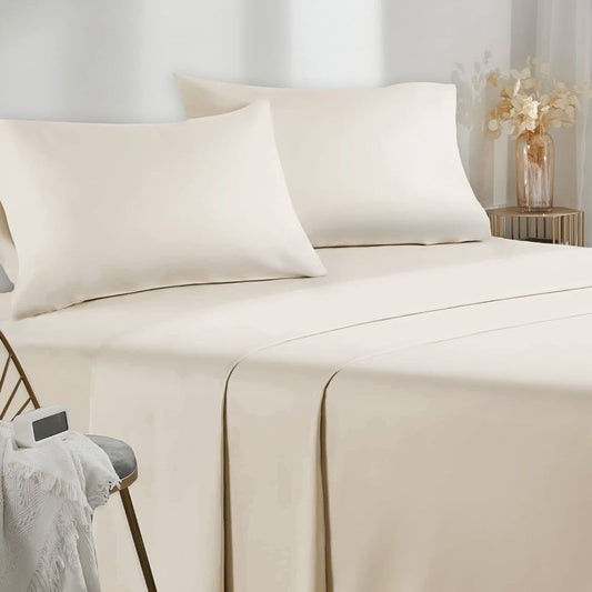 Parure de Lit Percale 100% Coton 4 Pièces