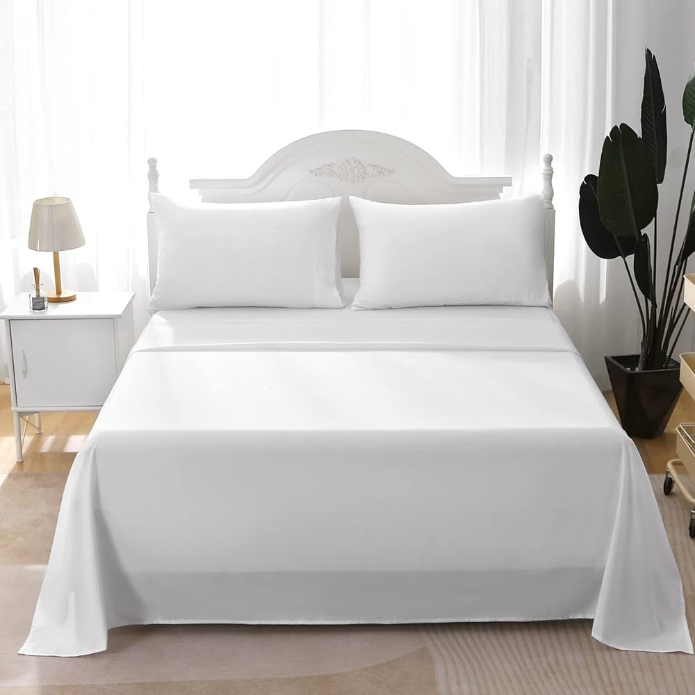 Parure de Lit Percale 100% Coton 4 Pièces