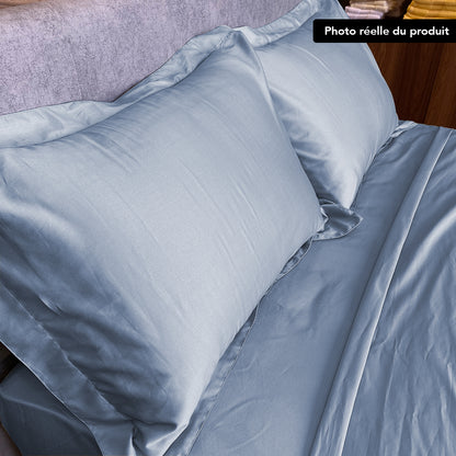 Parure de lit coton satiné 300 fils - 4 pièces