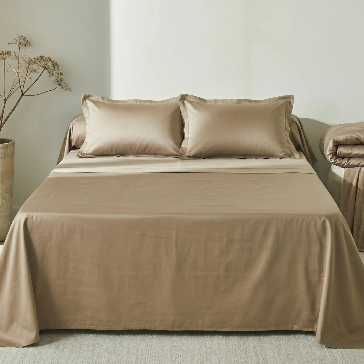 Parure de lit coton satiné 300 Fils - 4 Pièces