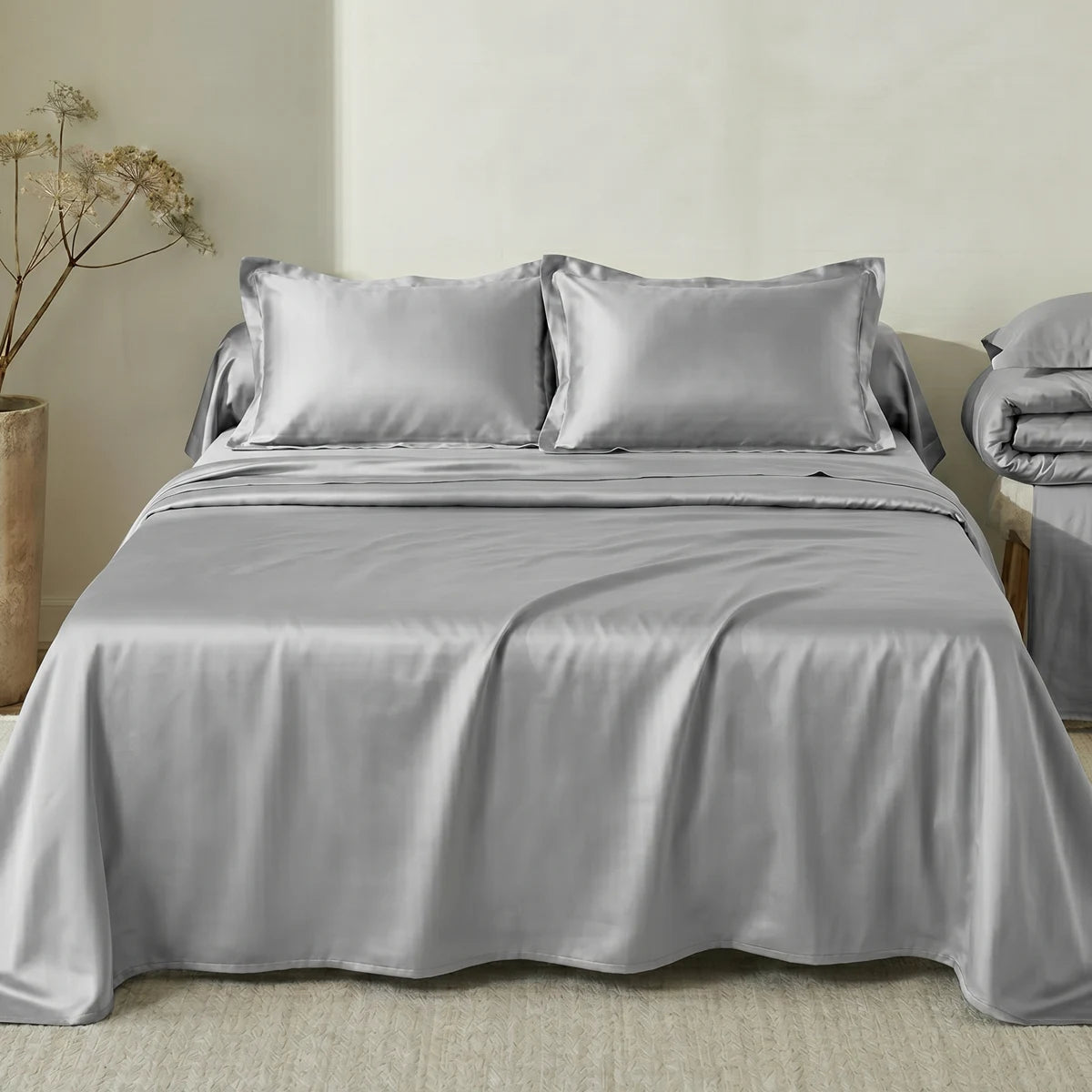 Parure de lit coton satiné 300 Fils - 4 Pièces 4