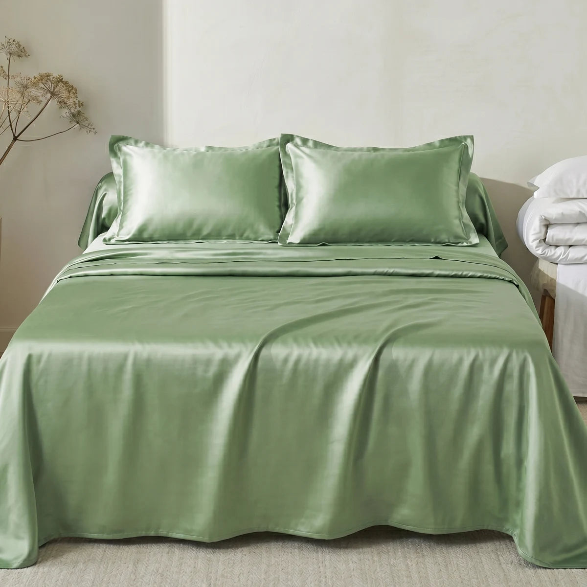 Parure de lit coton satiné 300 Fils - 4 Pièces 5