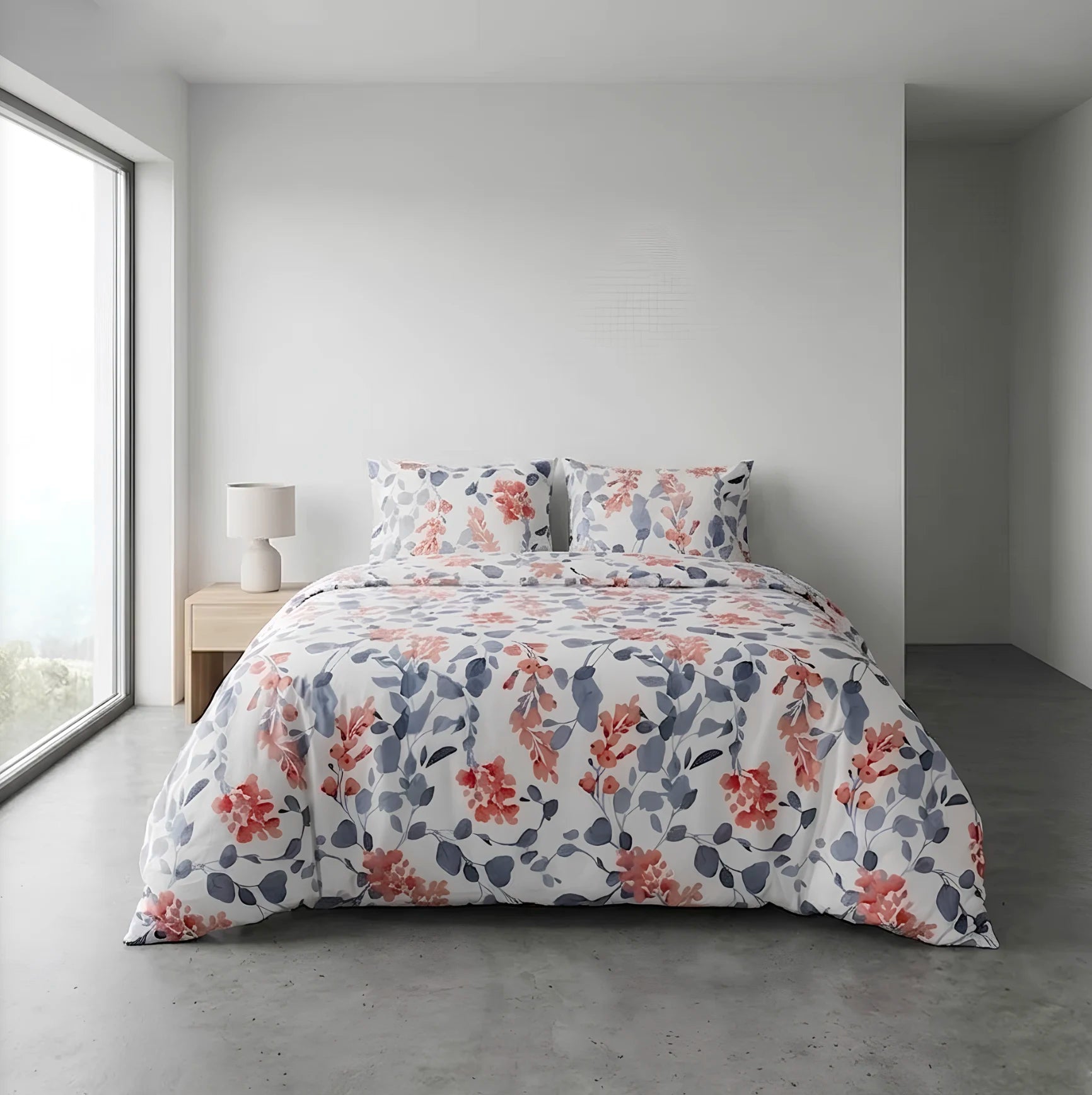 Housse parure de lit imprimée 4 pièces - Brise florale