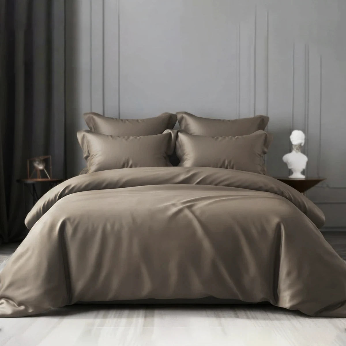 Housse parure de lit coton satiné 300 fils - 4 pièces 4