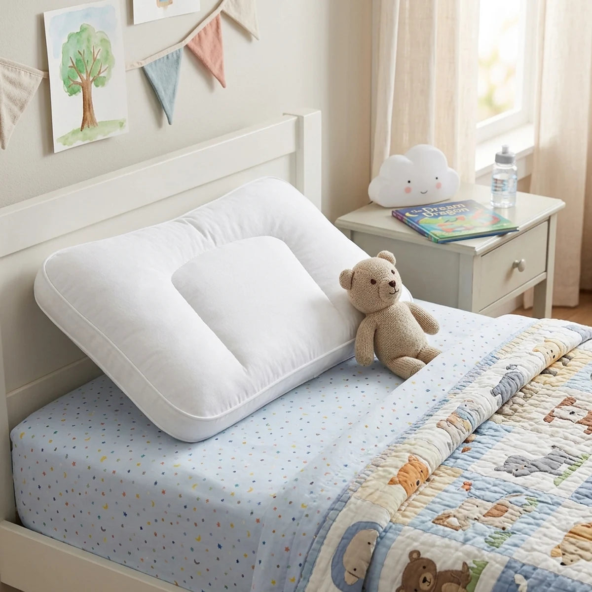 Oreiller enfant moelleux  - Enveloppe 100% coton 700g 5