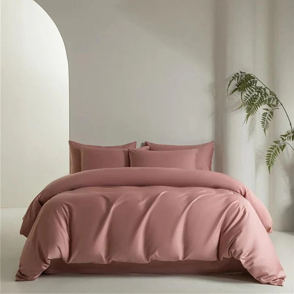 Housse de couette + 2 taies d'oreillers Percale 100% coton