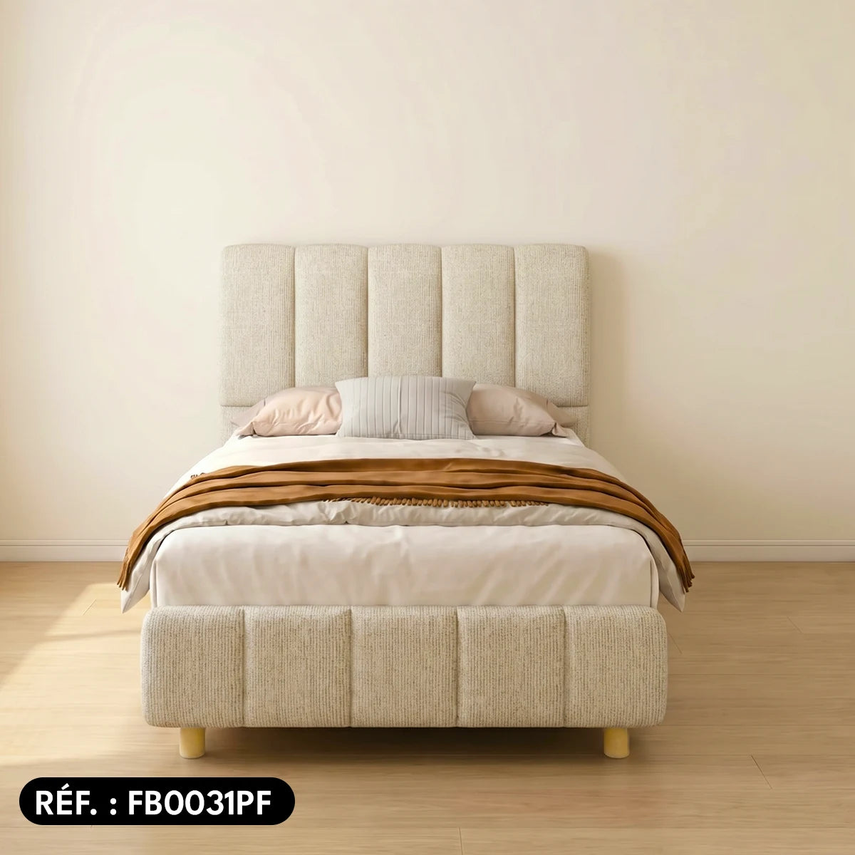 Sommier + tête de lit tapissier Ibiza - (1 place) 1