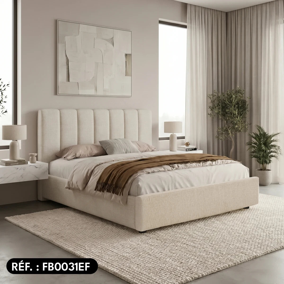 Sommier avec rangement + tête de lit tapissier - Ibiza 3