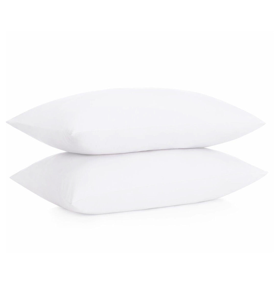 Pack 2 taies d'oreiller - 100% coton Blanc