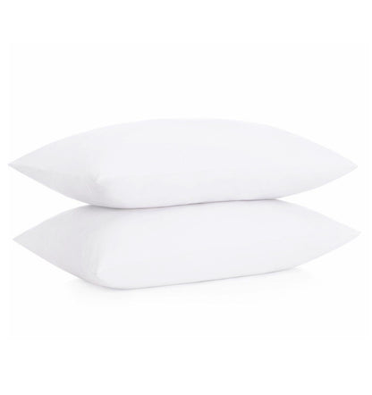 Pack 2 taies d'oreiller - 100% coton Blanc