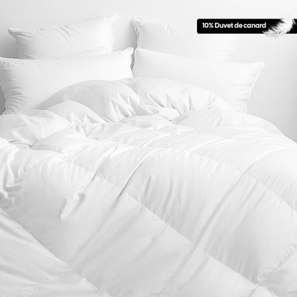 Couette premium mi-saison enveloppe 100% coton - Duvet de canard 200g